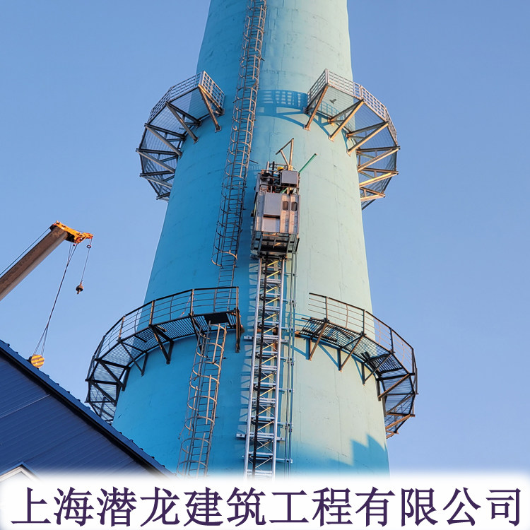柳江脱硫塔电梯-锅炉烟囱电梯CEMS专用钢平台旋转爬梯