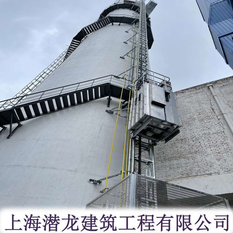 陆河吸收塔升降电梯-烟筒环保检测CEMS专用平台钢爬梯