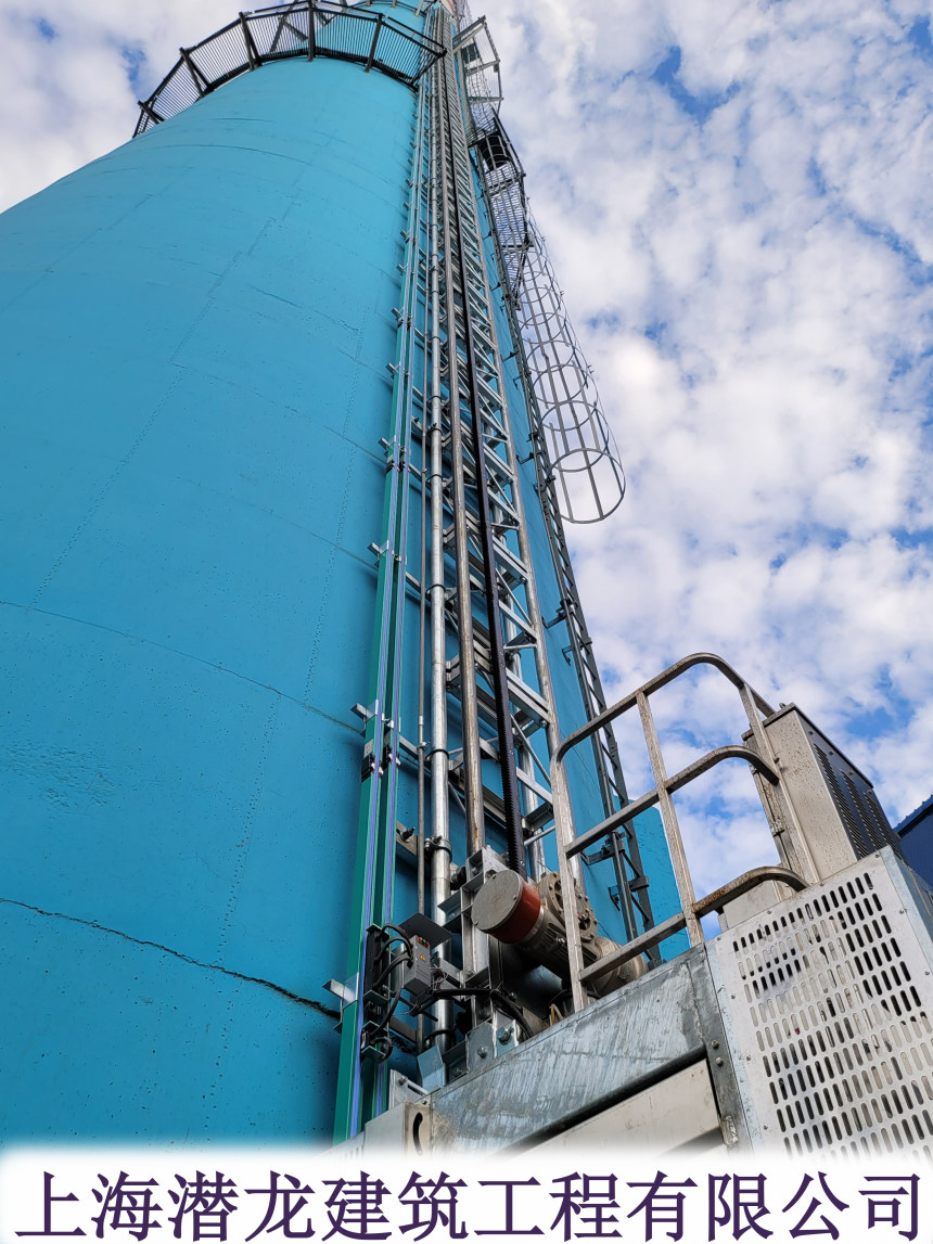 鄄城烟筒电梯-烟气CEMS连续排放检测系统专用钢旋梯平台